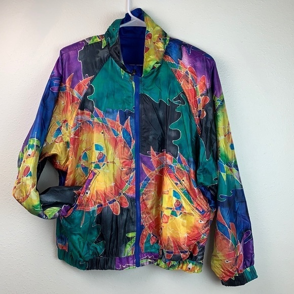 HEAD reversible batik sun windbreaker jacket EUC - Picture 2 of 15